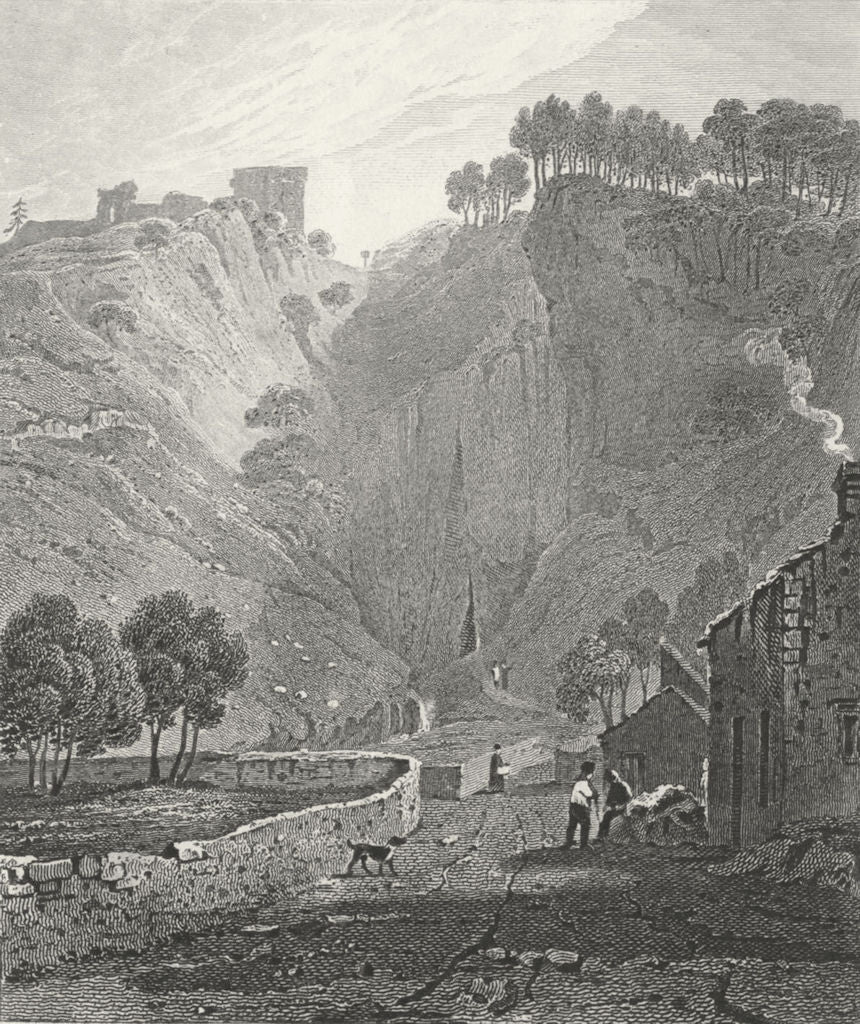 DERBYS. Peverel Castle, Derbyshire. DUGDALE c1840 old antique print picture